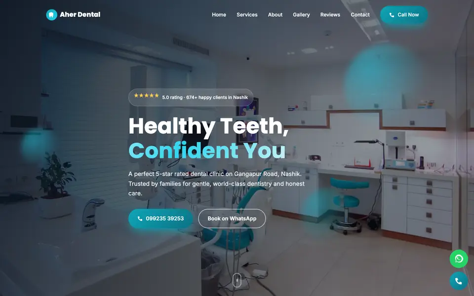 Dr Aher's Dental Care website