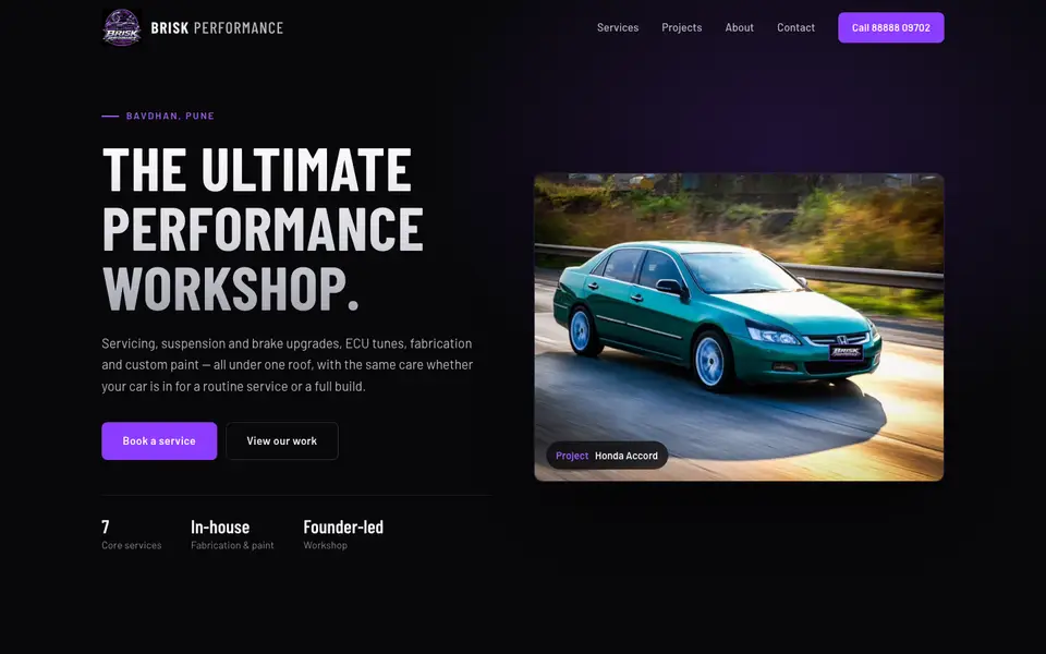 Brisk Performance website